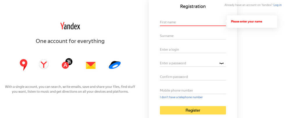 register your website on Yandex Webmaster tools